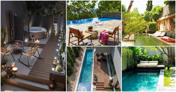 ▷ Cómo decorar el borde de la piscina. Decorar exteriores con piscina.