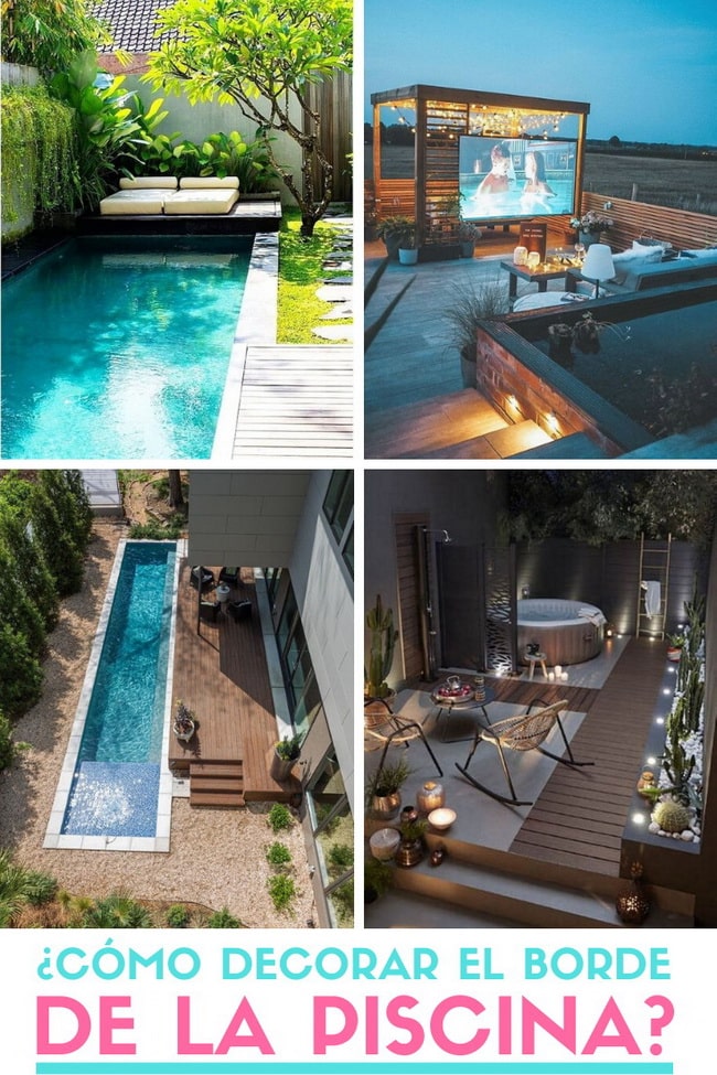 ▷ Cómo decorar el borde de la piscina. Decorar exteriores con piscina.