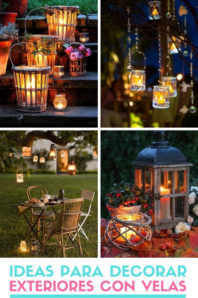 Ideas para decorar exteriores con velas