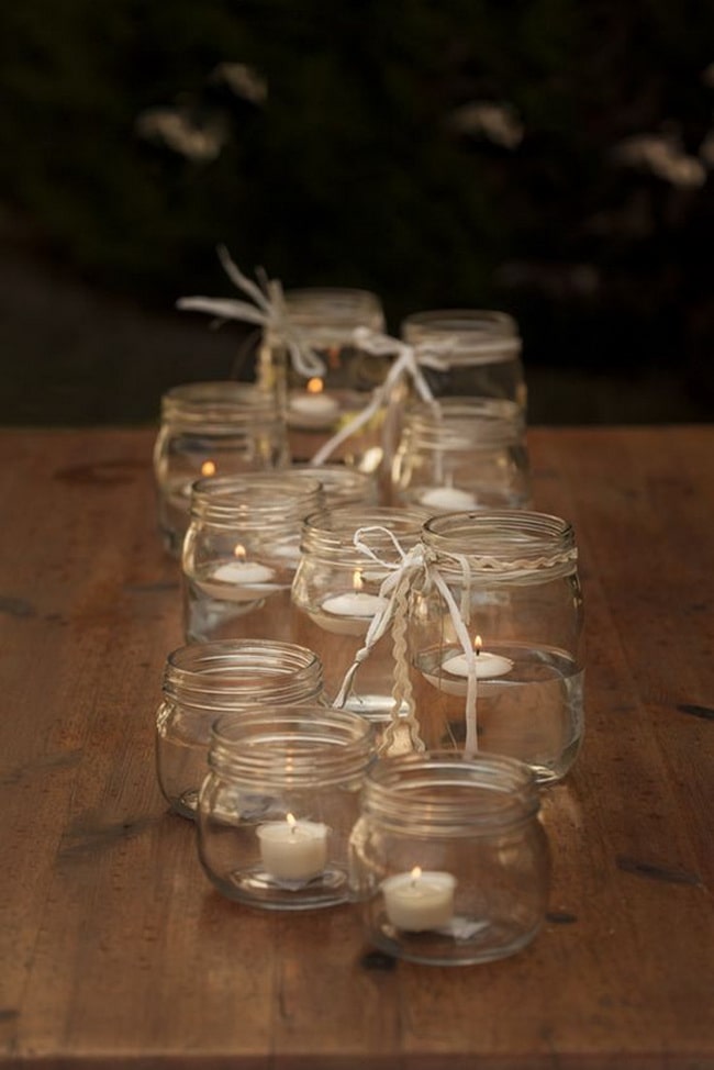 Ideas para decorar exteriores con velas
