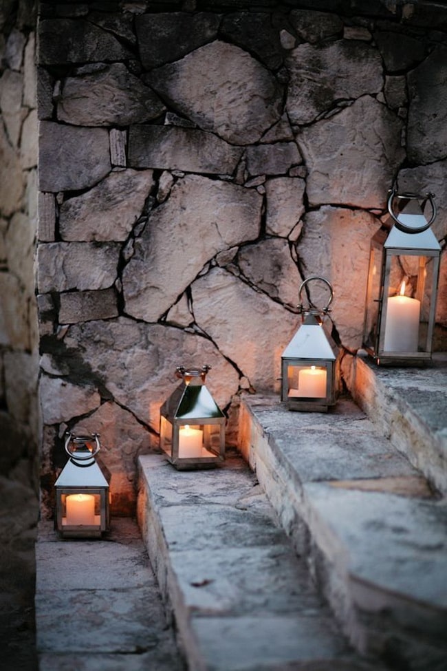 Faroles con velas para decorar