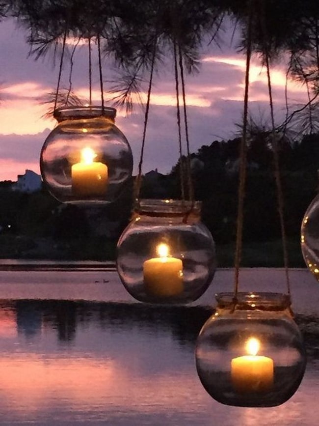 Faroles DIY con botes de cristal