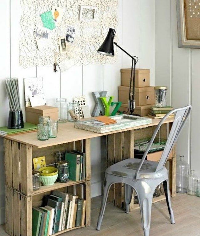 Original escritori DIY con cajas