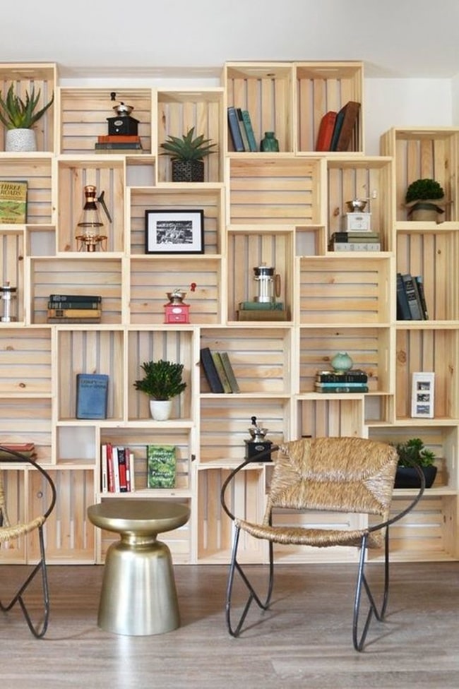 Muebles de almacenaje DIY con cajas