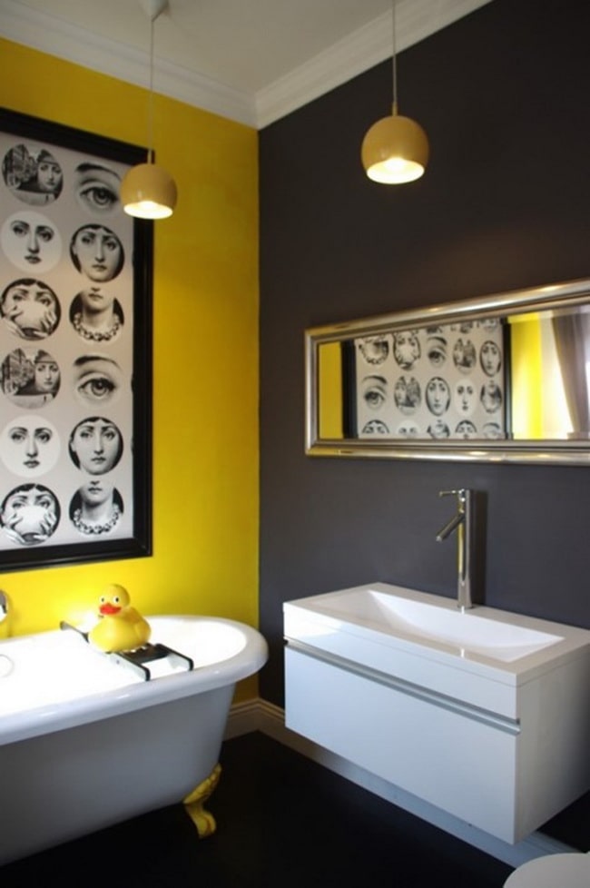Amarillo y gris