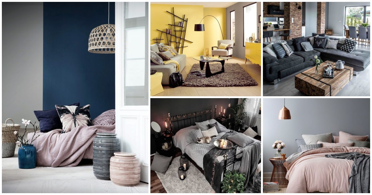 6 colores que combinan con el gris. Ideas para decorar en color gris 2020.