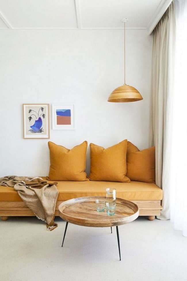 Ocre y blanco para la decoración