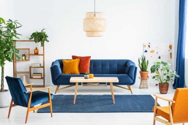 Naranja y azul para decorar