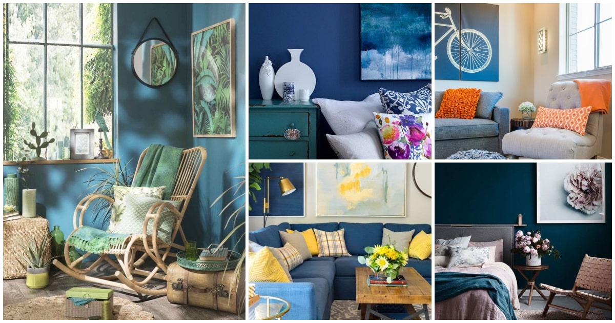 10 colores que combinan con el azul. Ideas para decorar con azul 2021.