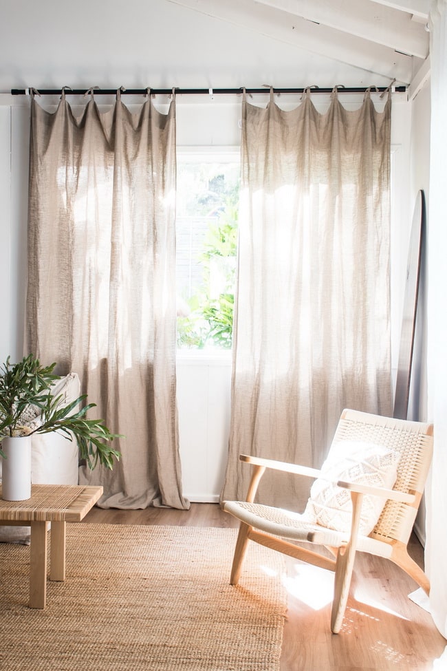 Cortinas para el salón en tonos neutros