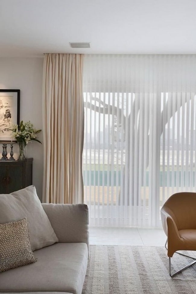 Cortinas para el salón con doble tela