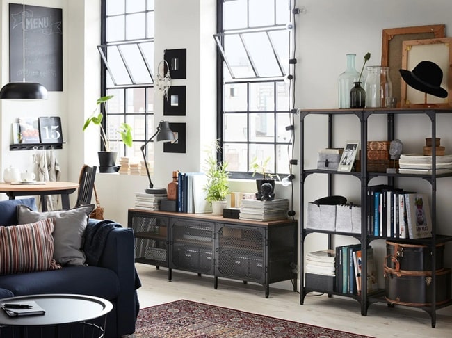 Salón estilo industrial con muebles IKEA