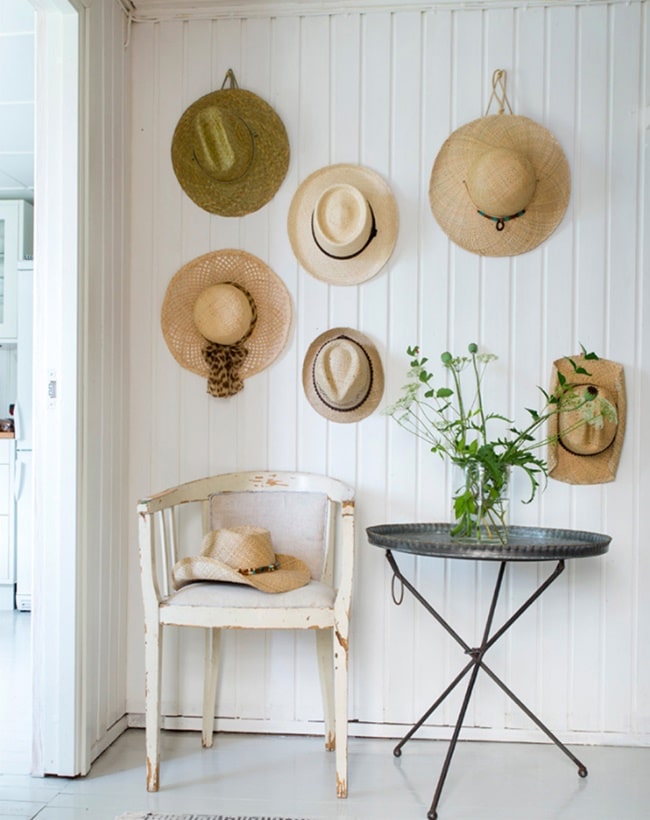 Cómo decorar paredes con sombreros