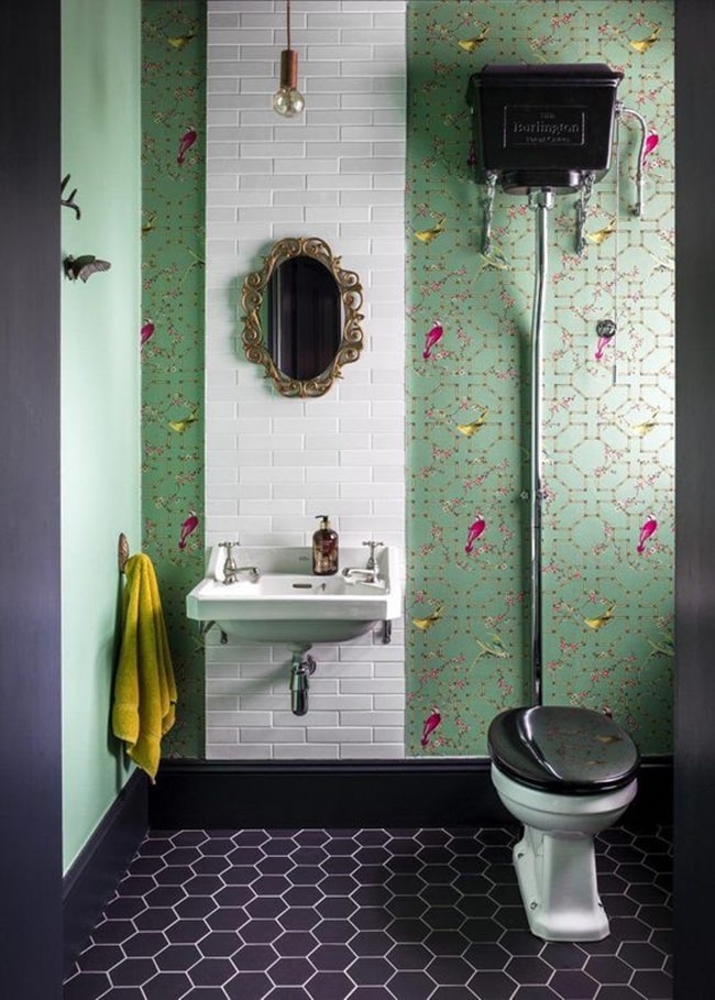 Papel pintado en baños