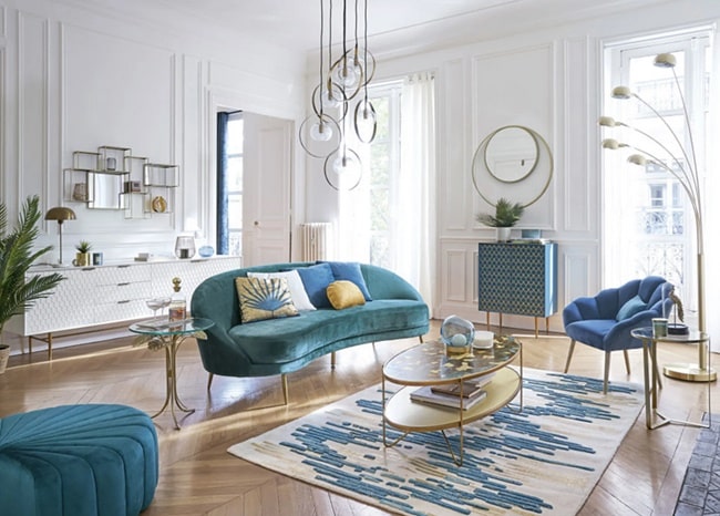 Muebles con líneas curvas