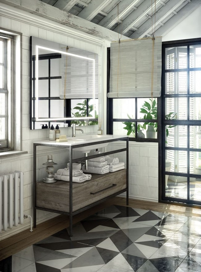 Baño con estilo vintage