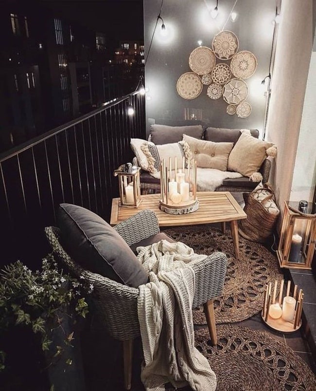 Decoración de balcones con velas