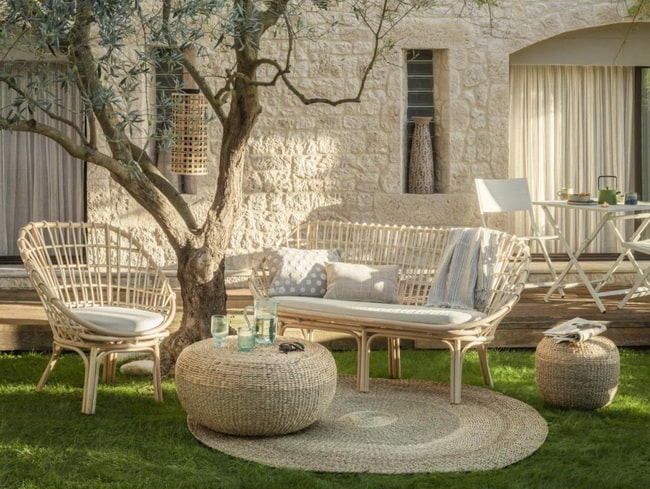 Muebles de exterior de fibras naturales