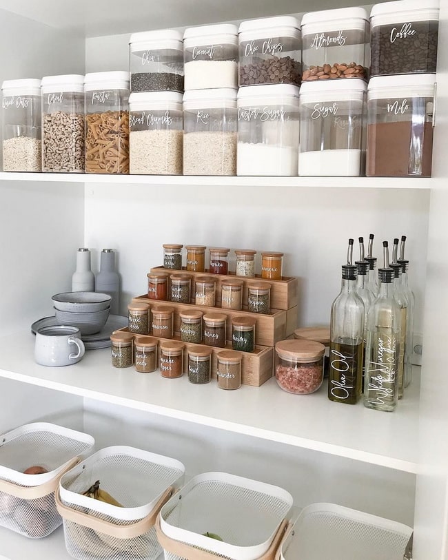 Frascos de vidrio para organizar la cocina