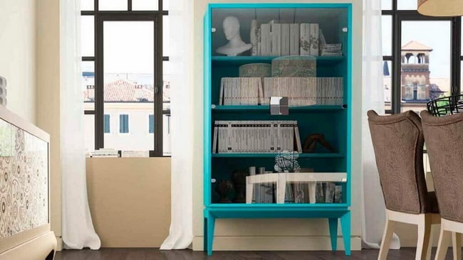 Vitrinas azul moderna