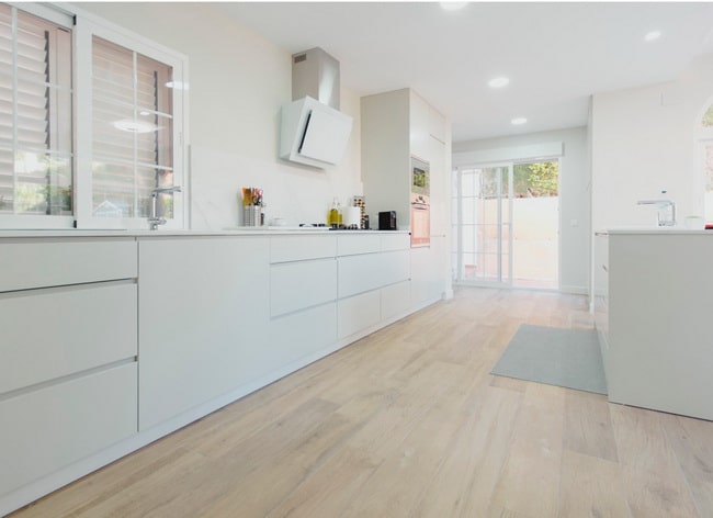 Cocina americana en blanco