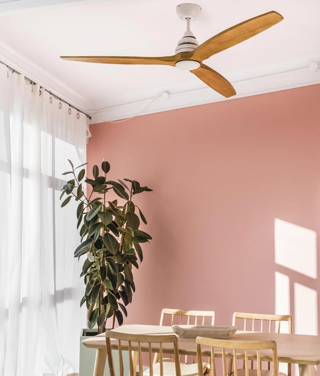 Ventilador de techo de madera con luz