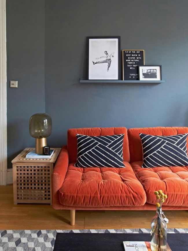 10 colores que combinan con naranja en decoración. Tendencias 2020.