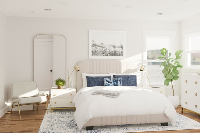 Dormitorio en tonos neutros