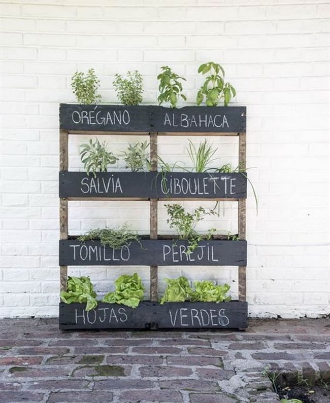 Cómo crear un huerto aromático con palets de madera