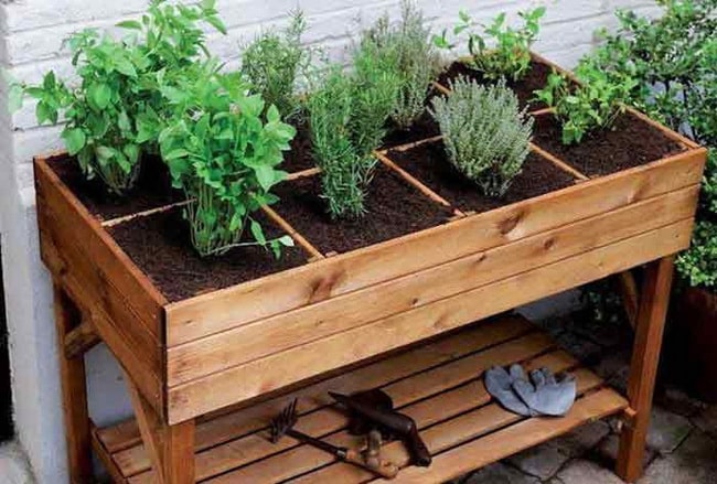 Mesa de cultivo con palets