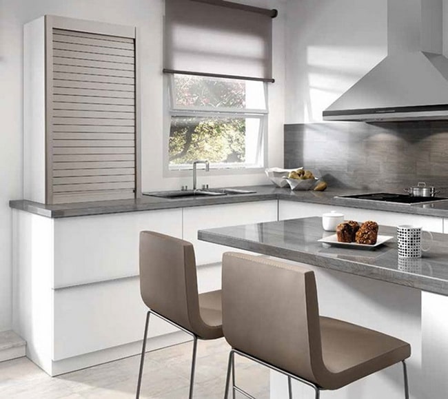 Muebles de cocina con persiana