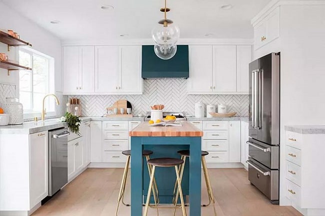 Blanco y azul para la cocina