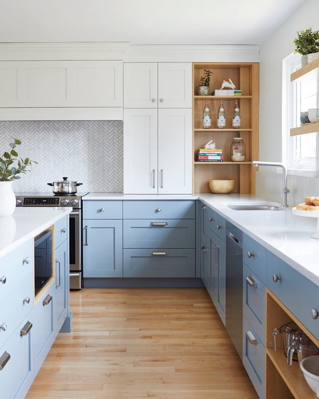 Ideas para una cocina en blanco y azul