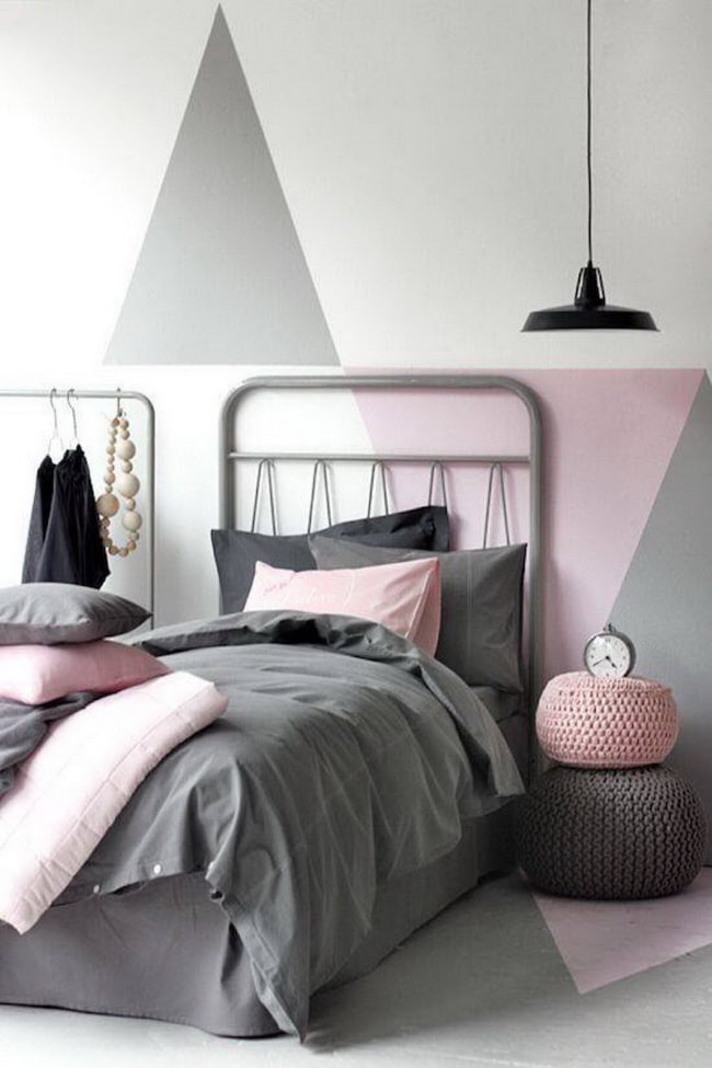 Combinación de color rosa con gris