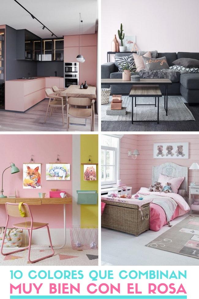 ▷ 10 colores que combinan con rosa. Color rosa en decoración.