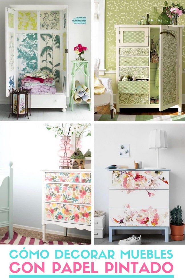 Decorar muebles con papel pintado