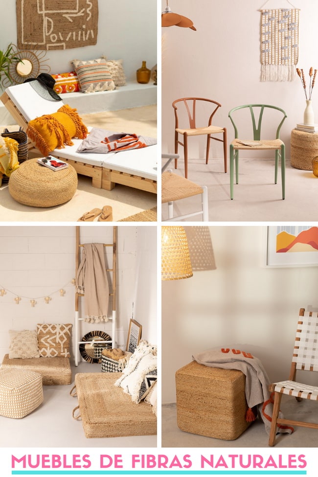 Muebles de fibras naturales