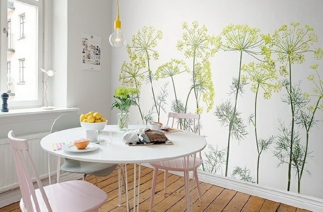 Cocinas con papel de pared