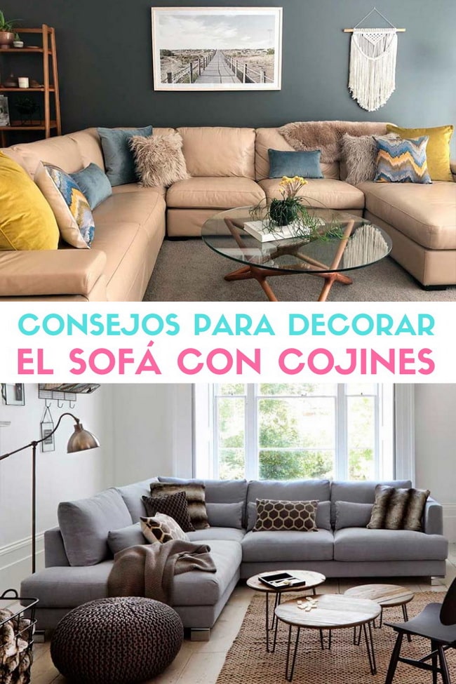 Cómo decorar el sofá con cojines. Tips para decorar el salón.