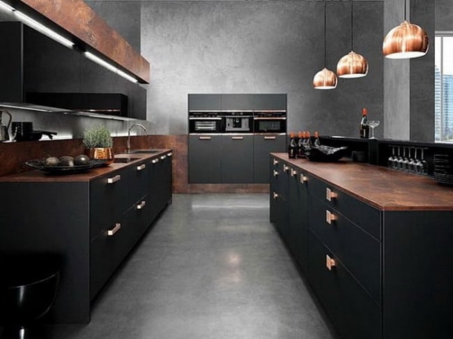 Cocina en color negro