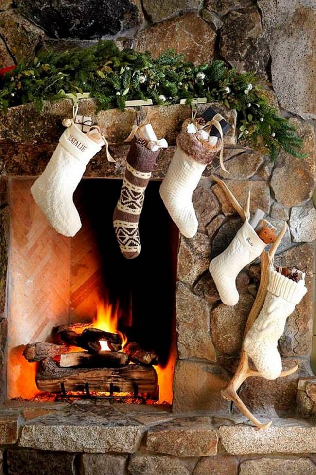 Calcetines de Navidad para la chimenea