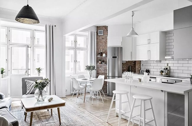 Salón integrado a la cocina