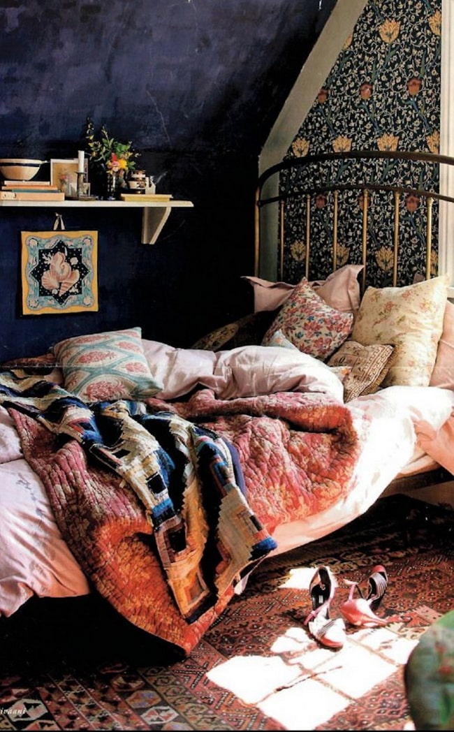 Ropa de cama para un dormitorio bohemio