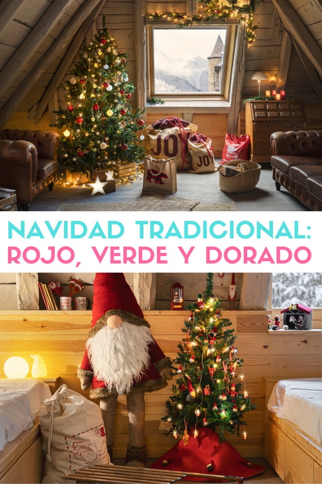 Navidad tradicional: rojo, verde y dorado