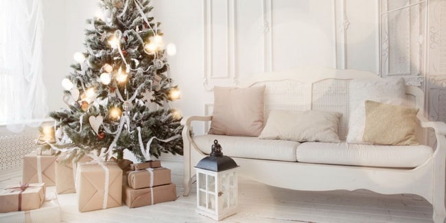 Salón navideño estilo vintage