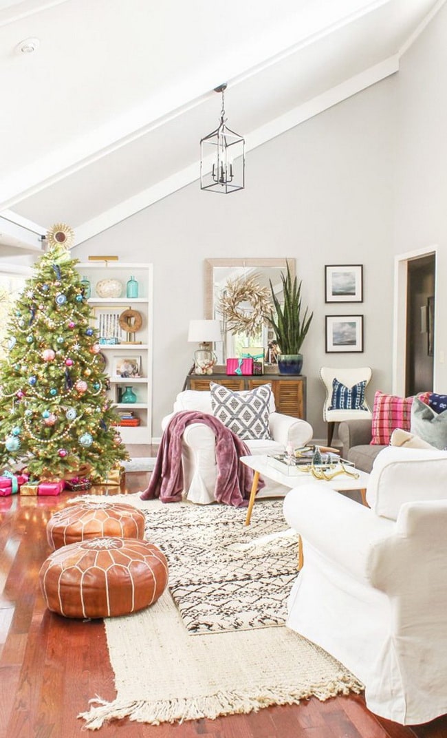 Salón decorado para Navidad