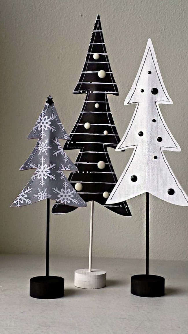 Decoración navideña en blanco y negro
