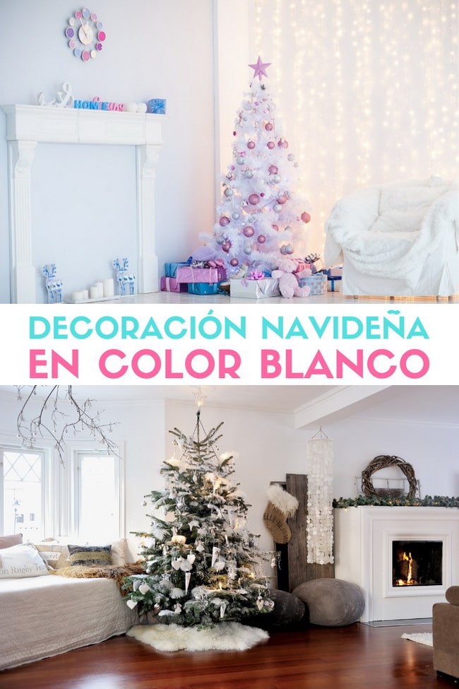 Decoración navideña en blanco