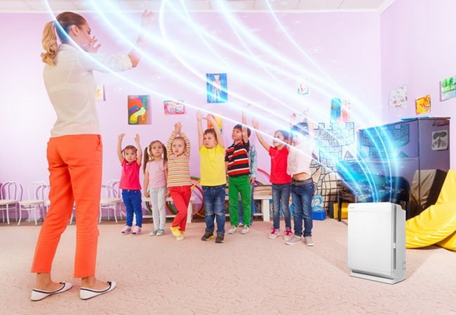 Purificadores de aire Mitsubishi Electric para espacios infantiles