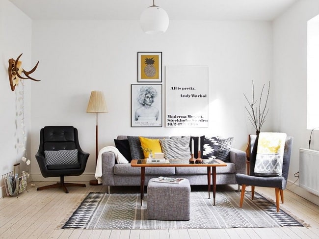 Salón pequeño estilo nórdico